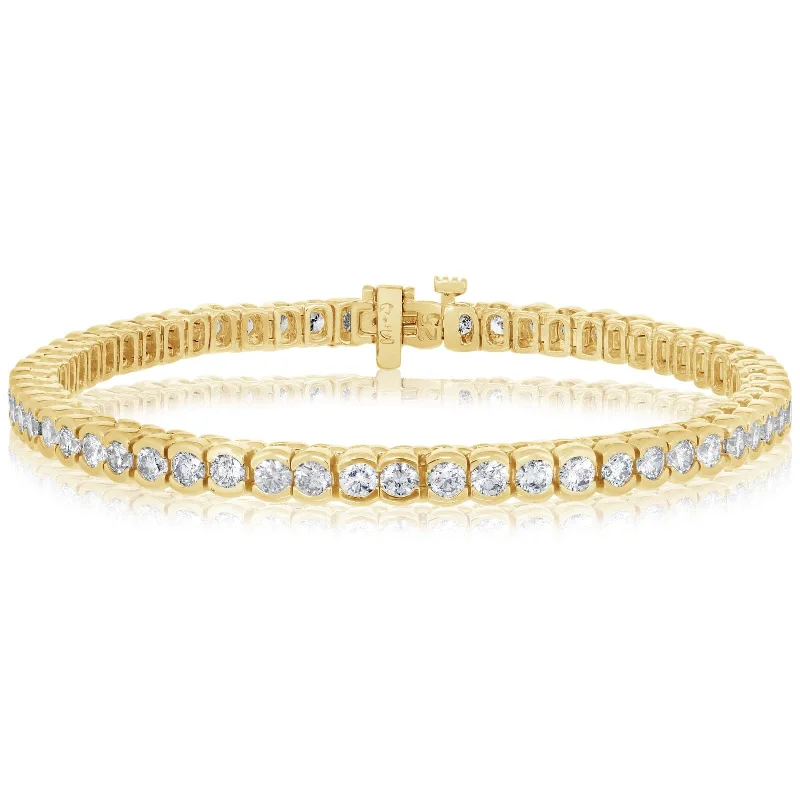 4.00 Carat Half Bezel Set Diamond Bracelet