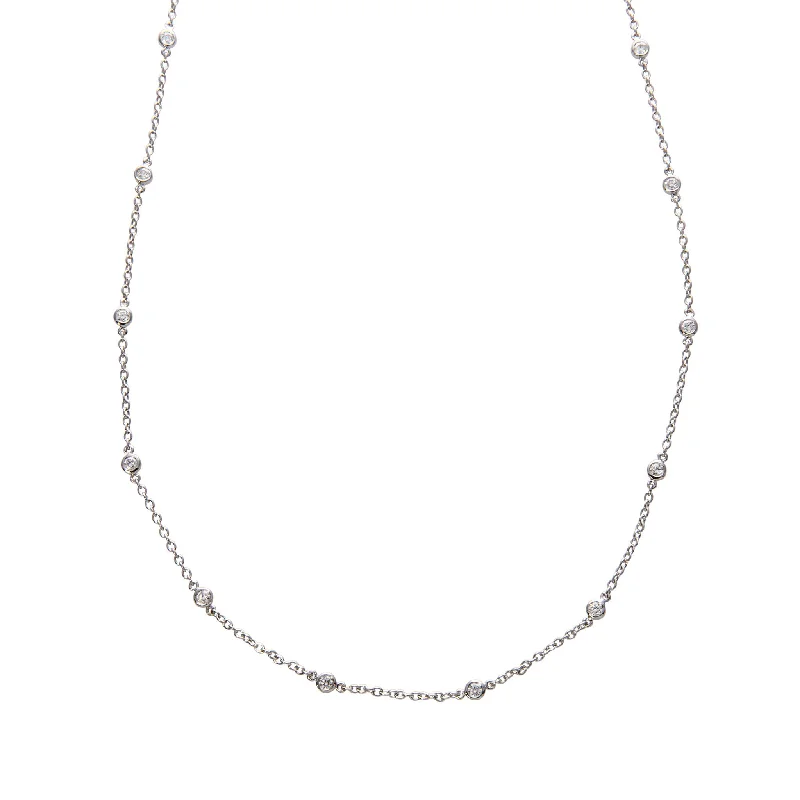 .56ct Diamond by the Yard 14 Station 14K White Gold Necklace