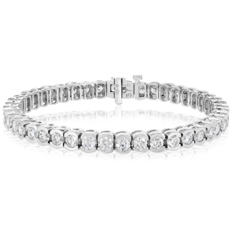 8 Carat Half Bezel Diamond Tennis Bracelet