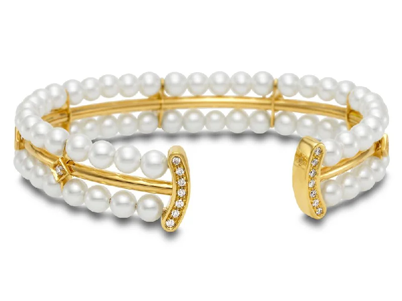 Akoya Pearl Sorrento Decades Cuff Bracelet