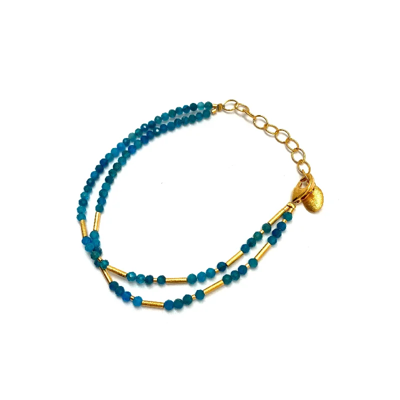 Apatite and Gold Bracelet