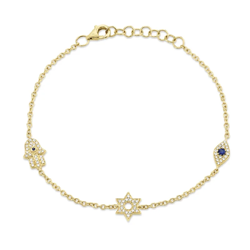 Diamond + Sapphire Charm Bracelet