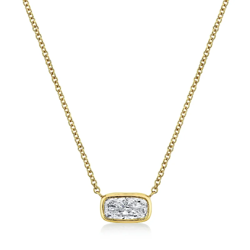 Cushion Cut Diamond Bezel Pendant