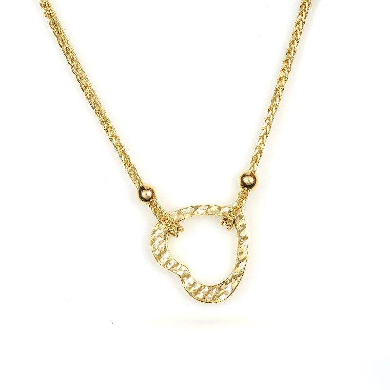 Dainty Heart Bracelet with Enhancer in 14k Yellow Gold