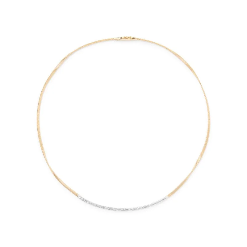 Marco Bicego 18K Yellow & White Gold Single Row Marrakech Coil Necklace