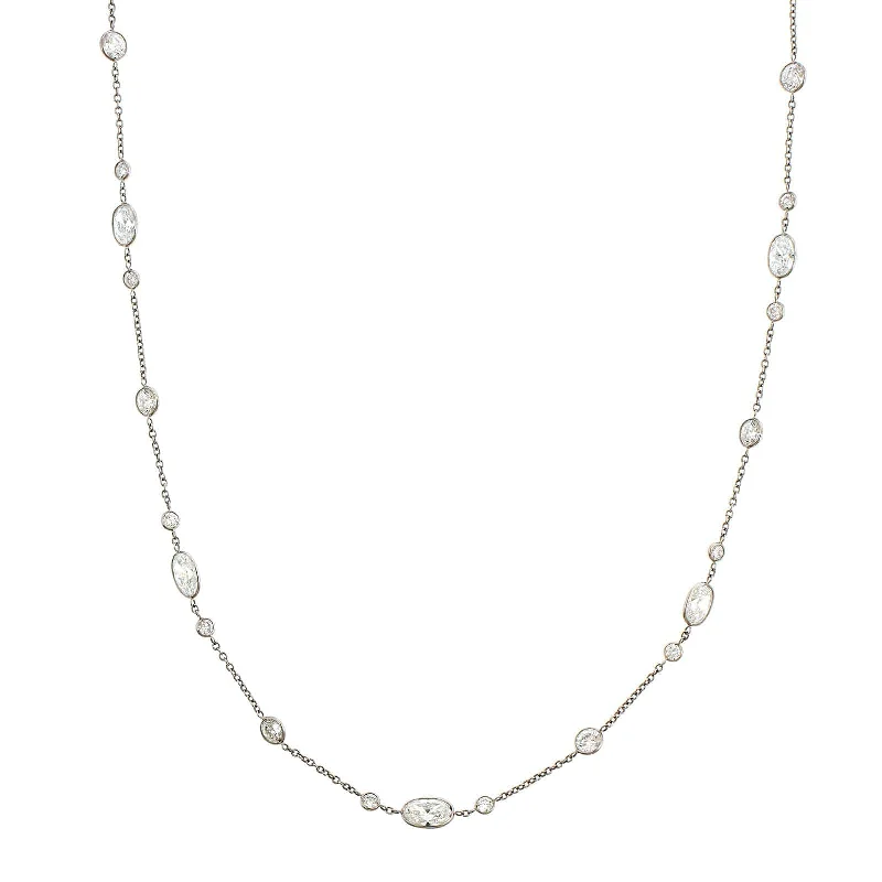 Platinum Diamonds By The Yard Necklace