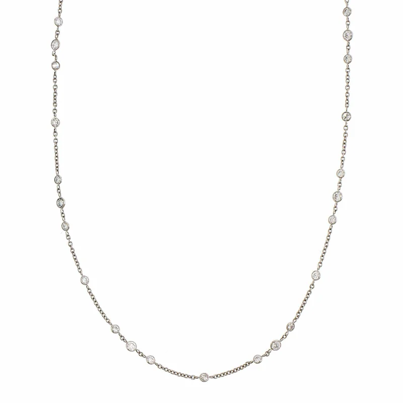 Platinum Diamond By The Yard Necklace