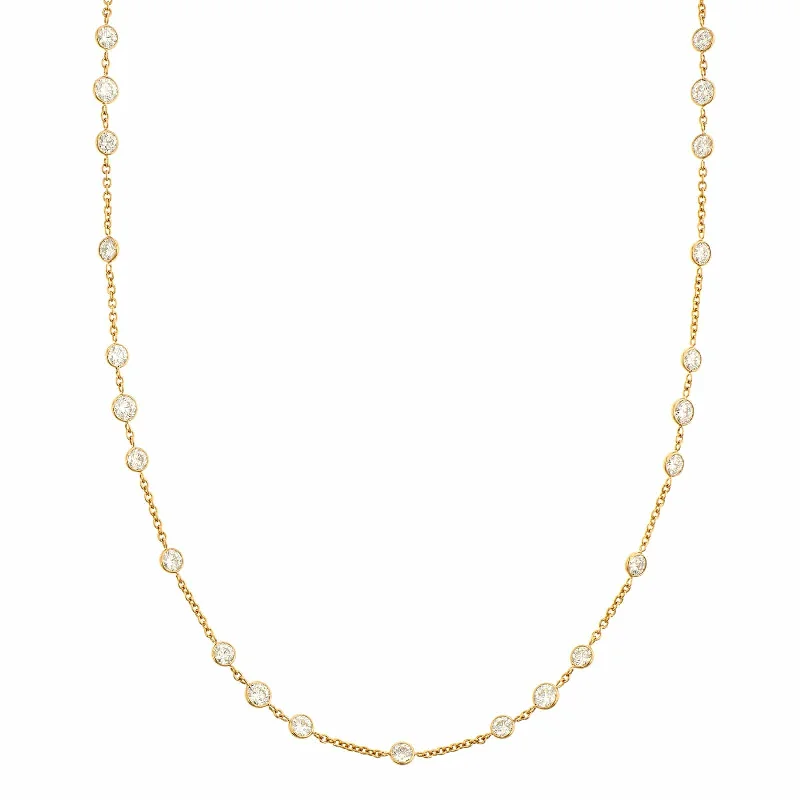 18K Yellow Gold Diamond By The Yard Necklace