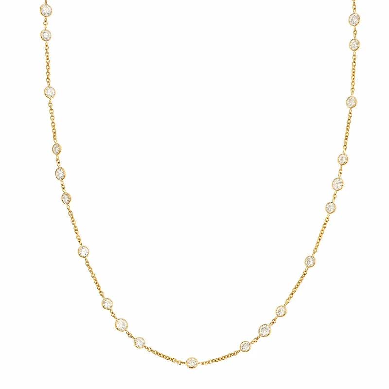 18K Yellow Gold Diamond By The Yard Necklace