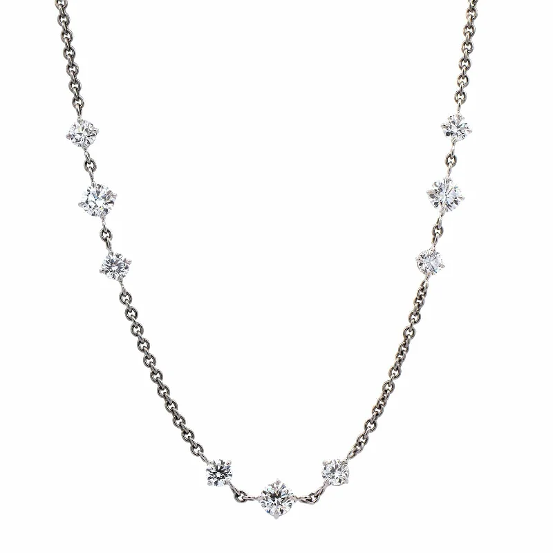 Platinum Diamond By The Yard Necklace