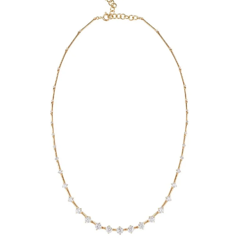 18K Yellow Gold Large Diamond Sequence Necklace