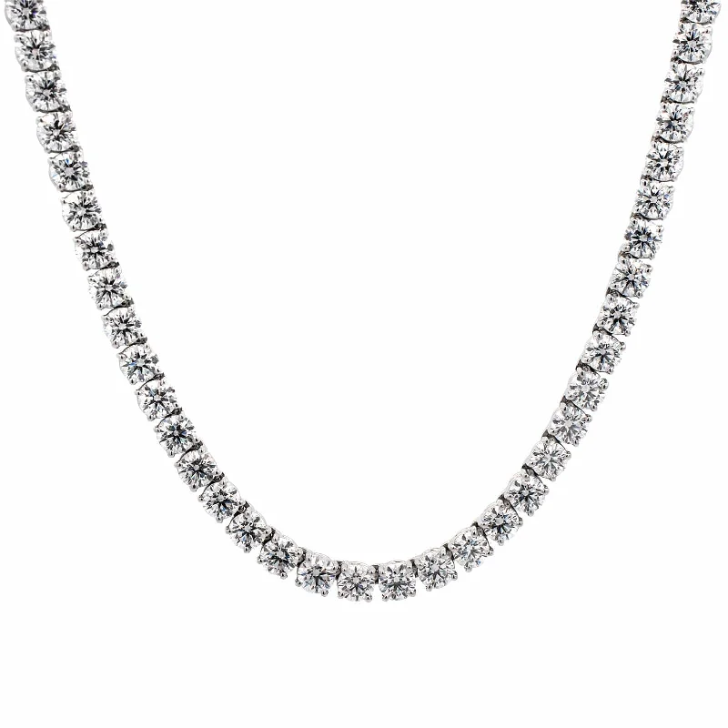 Platinum 4 Prong Diamond Tennis Necklace