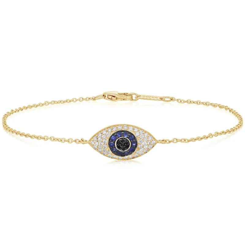 Diamond & Sapphire Evil Eye Bracelet