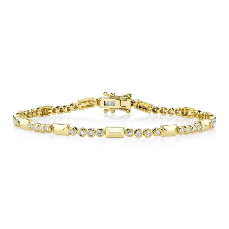 Diamond Geo Bezel Bracelet