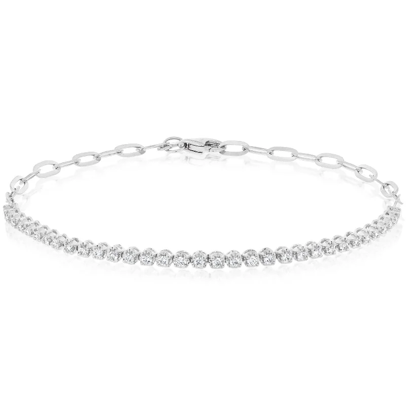 EF COLLECTION Diamond Segment Mini Link Bracelet