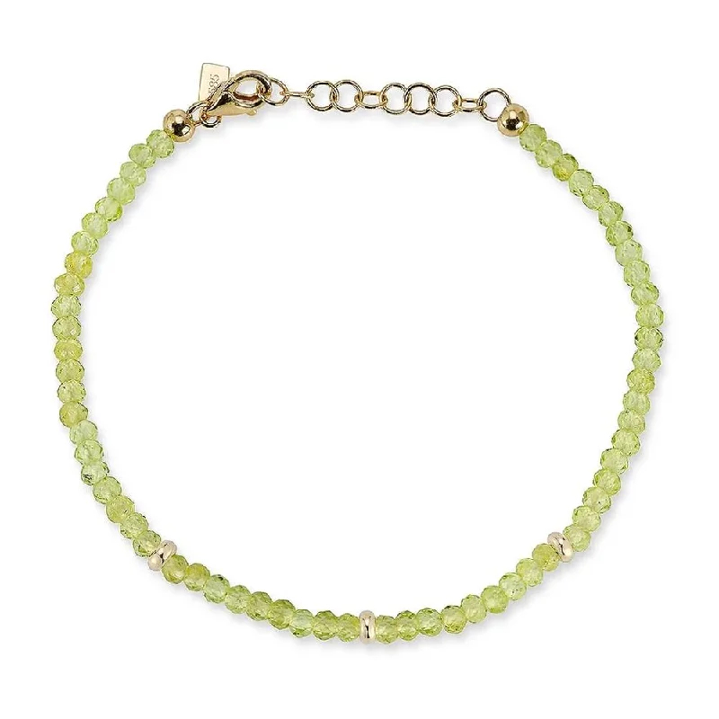 EF COLLECTION Peridot Birthstone Bead Bracelet