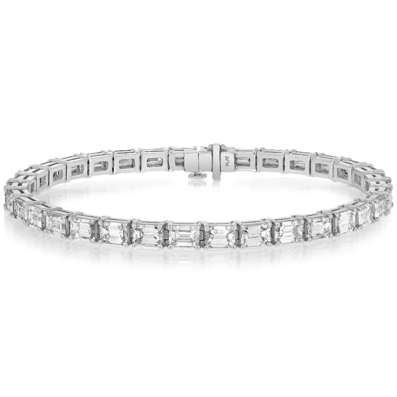 Emerald Cut Diamond Tennis Bracelet