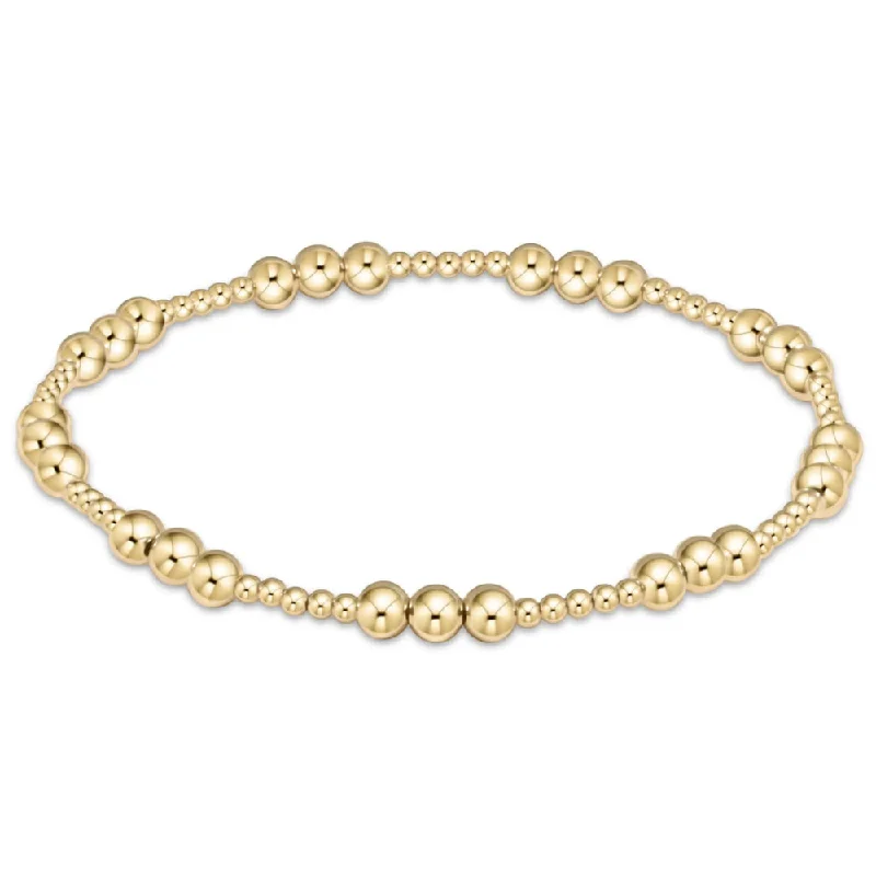 enewton 6.25" Classic Joy Pattern Bead Bracelet - Gold