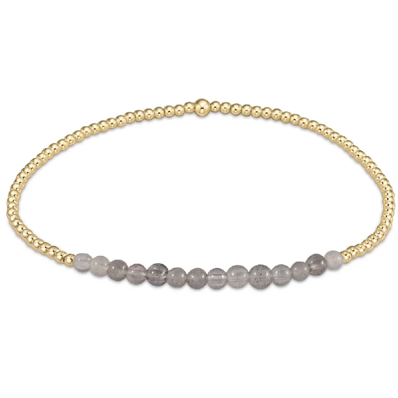 enewton 6.25" Gold Bliss Gemstone 2mm Bead Bracelet