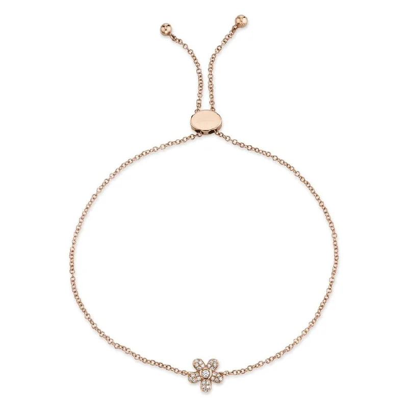 Pavé Flower Bolo Bracelet