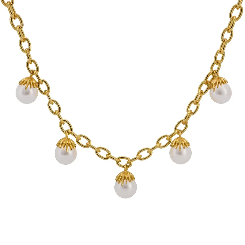 Goldbug Palm Pearl Station Necklace