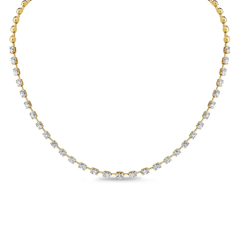 Half-Way Oval-Cut Diamond Necklace