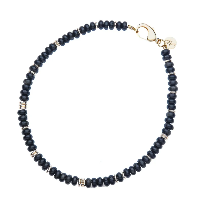 Jane Win Obsidian Gumdrop Beaded Necklace