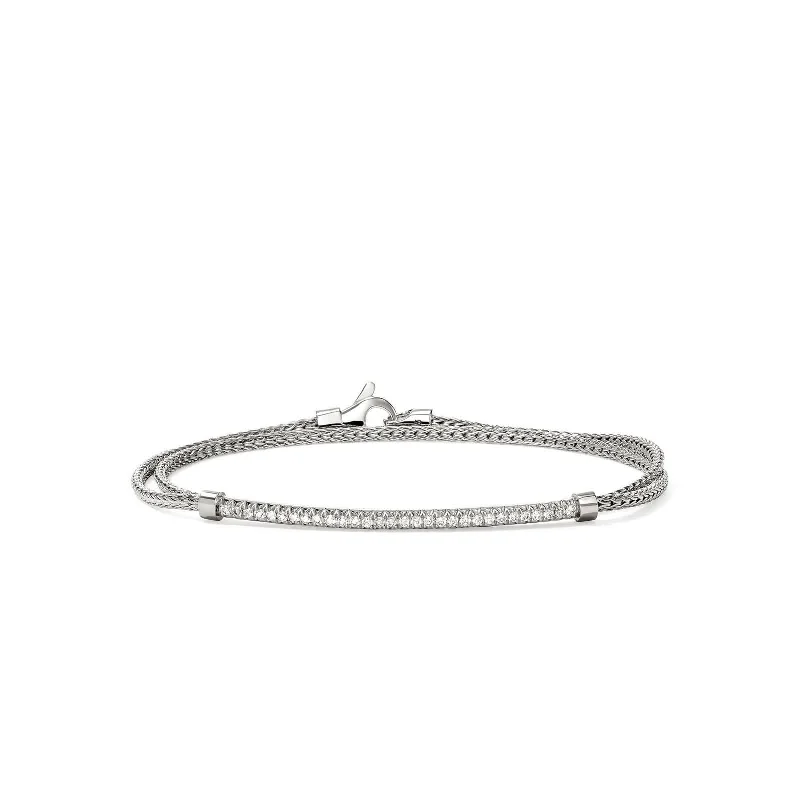 JOHN HARDY Essential Double Wrap Diamond Bar Bracelet