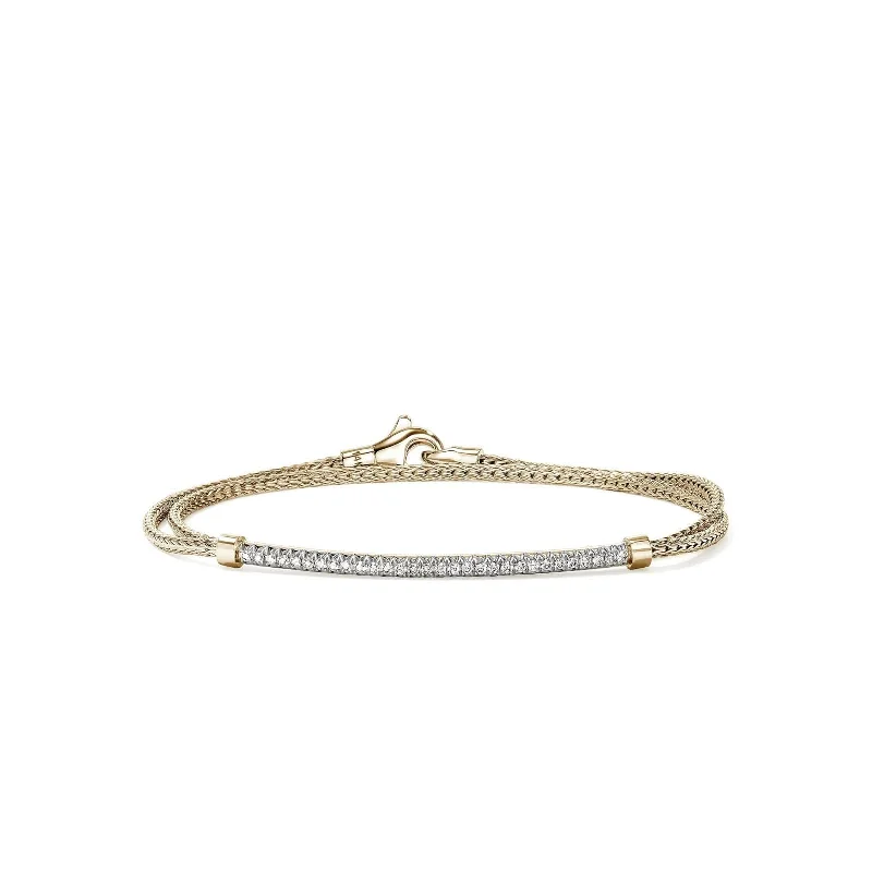 JOHN HARDY Essential Double Wrap Diamond Bar Bracelet