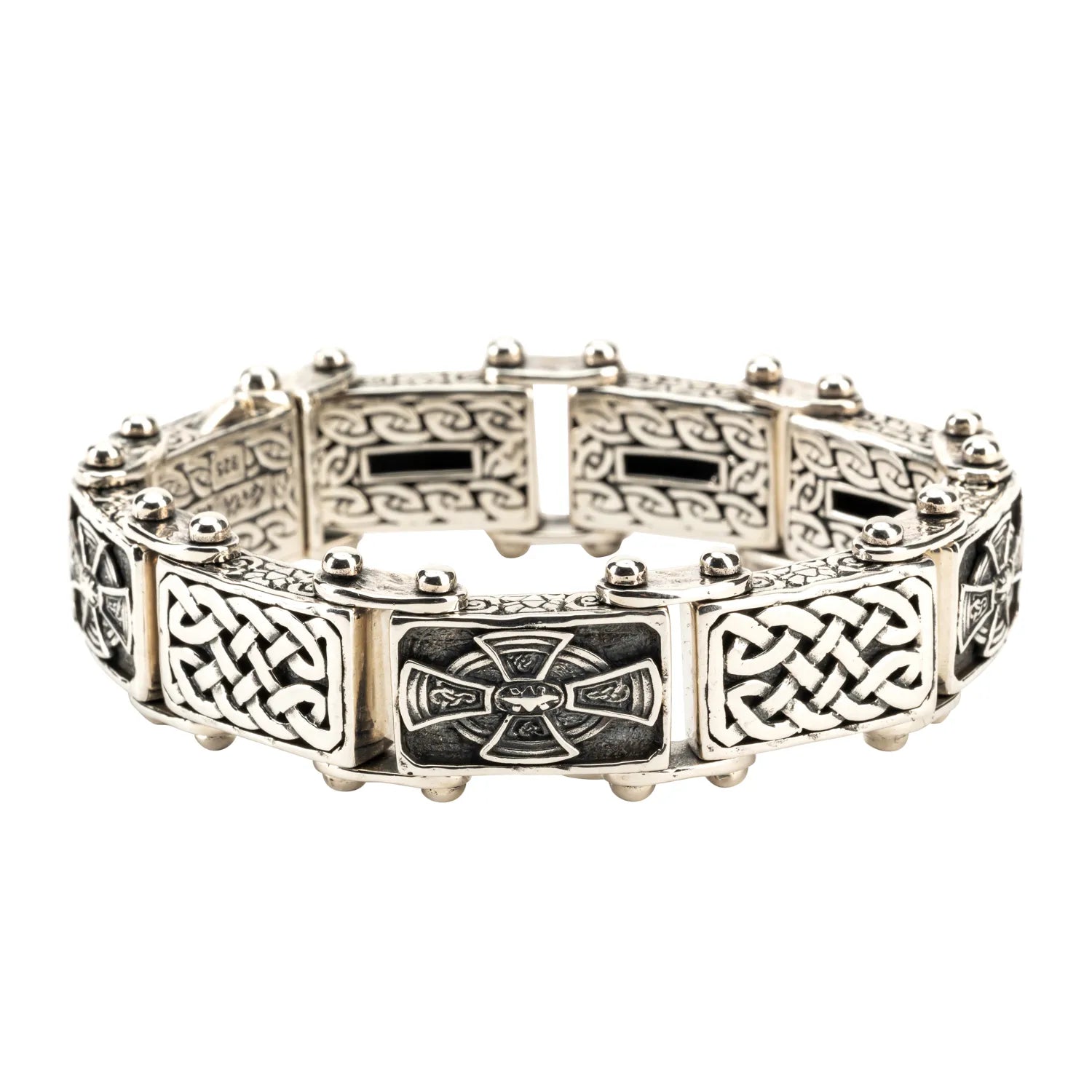 Keith Jack Sterling Silver Oxidized Celtic Cross Bracelet