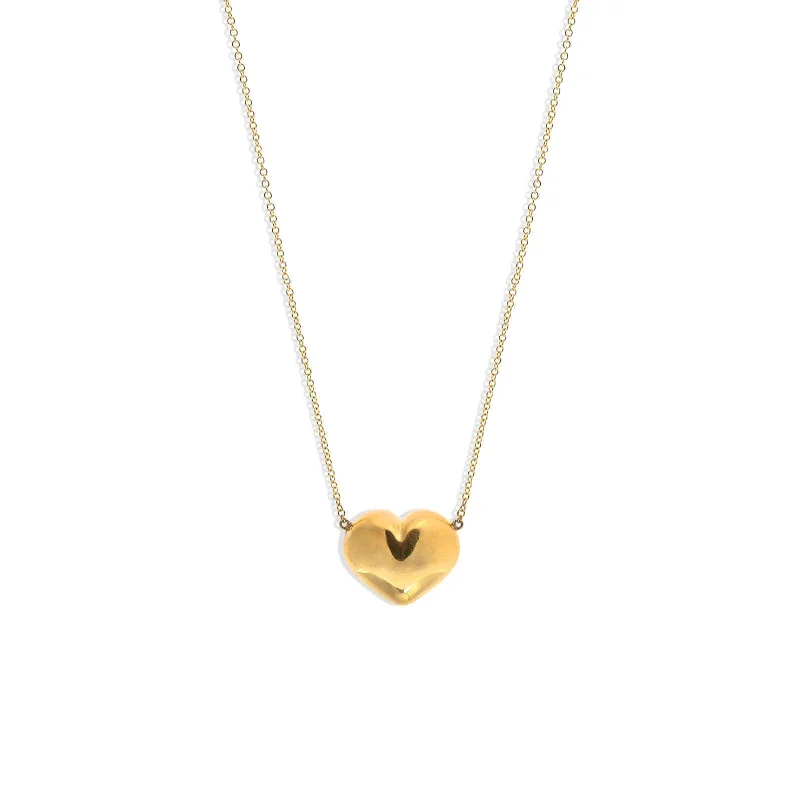 18K Yellow Gold Bubble Heart Necklace