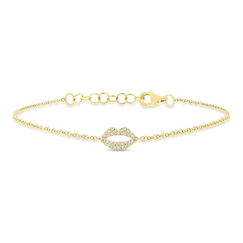 Pavé Diamond Lips Bracelet