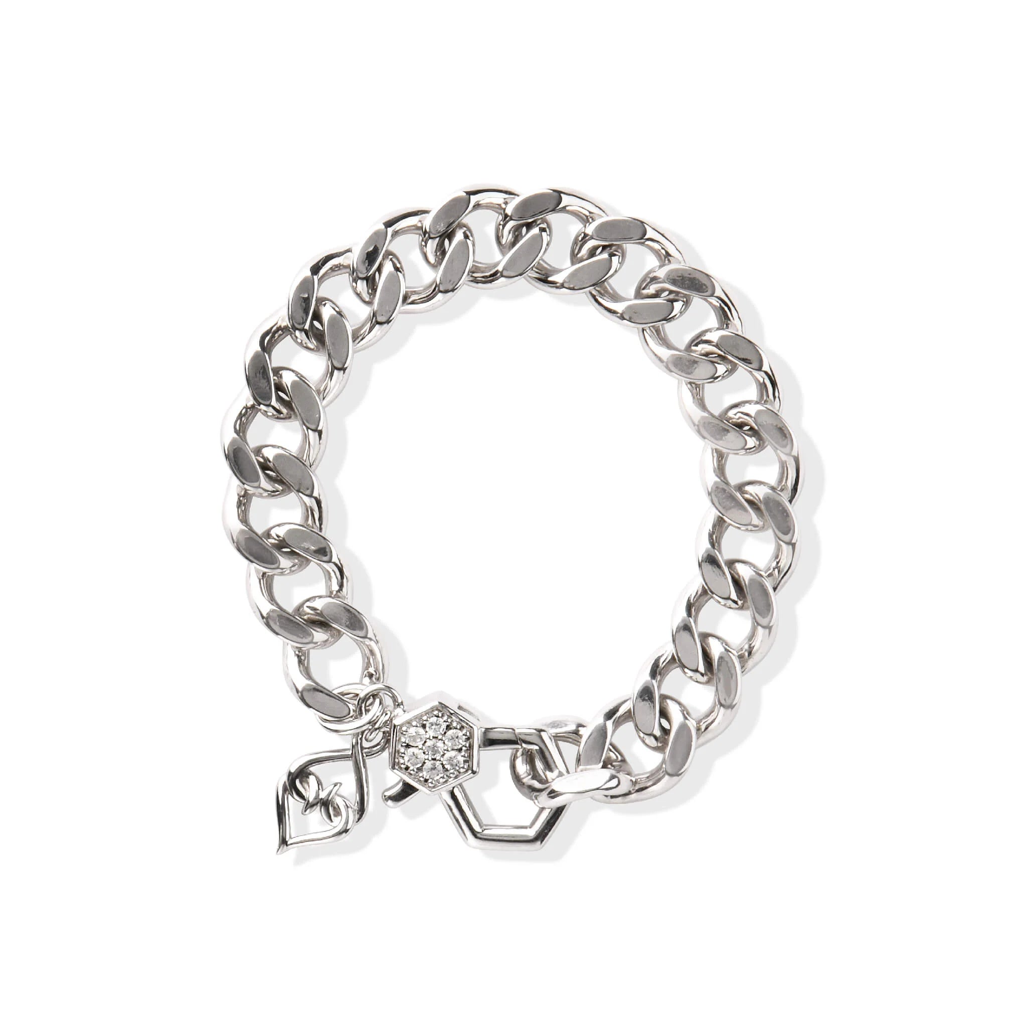 Sterling Silver White Sapphire Miami Cuban Bracelet