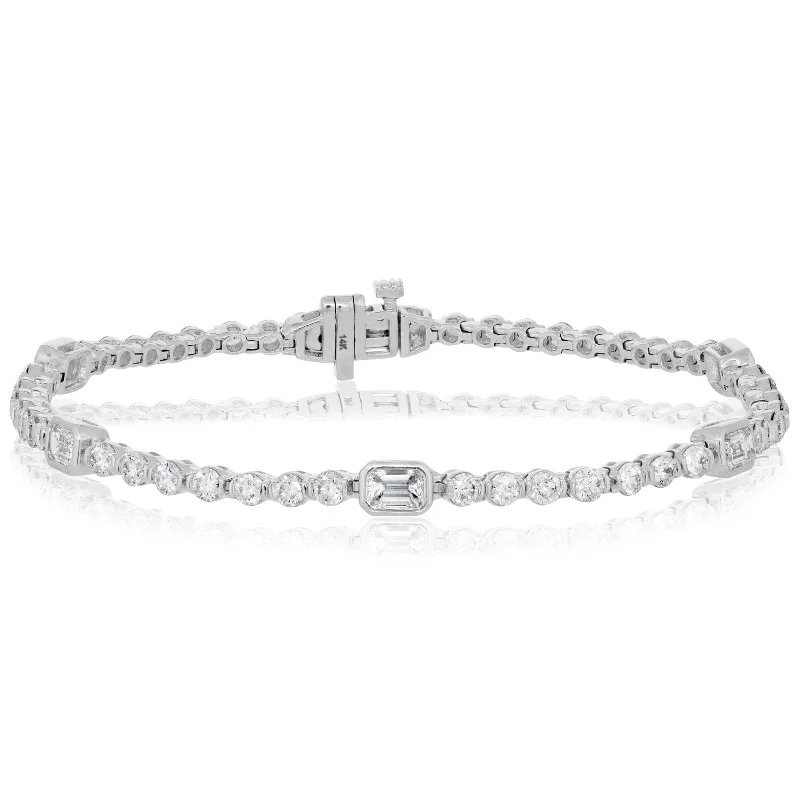 Mixed Shape Diamond Tennis Bracelet