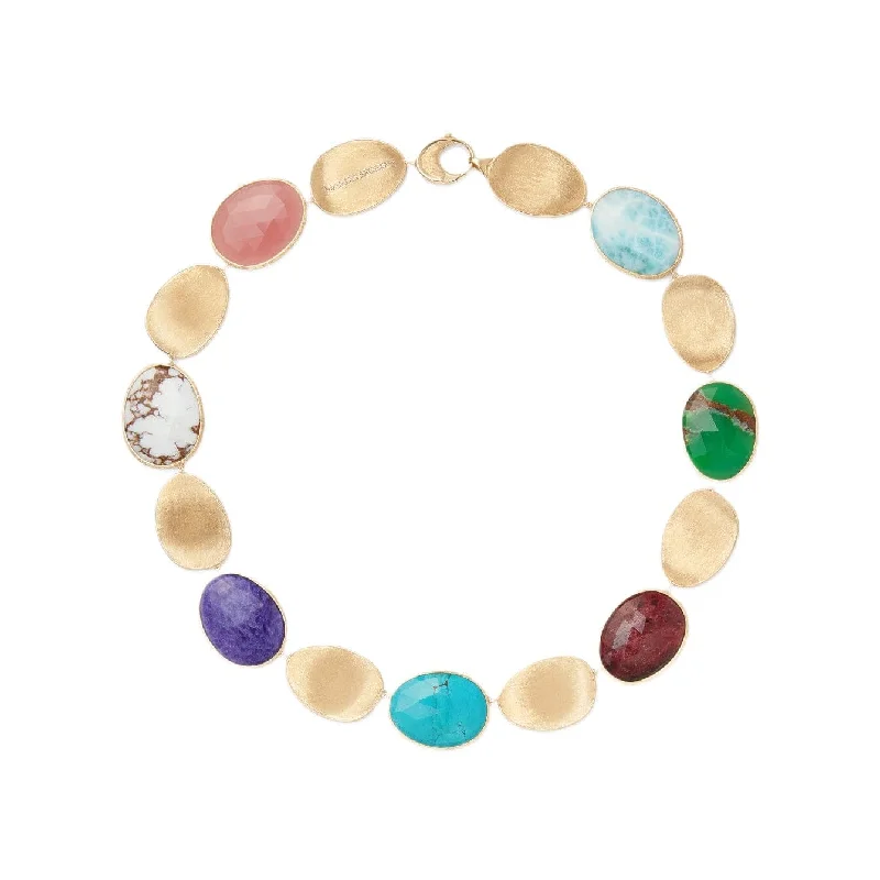 Marco Bicego 18K Yellow Gold Lunaria Mixed Stone Collar Necklace