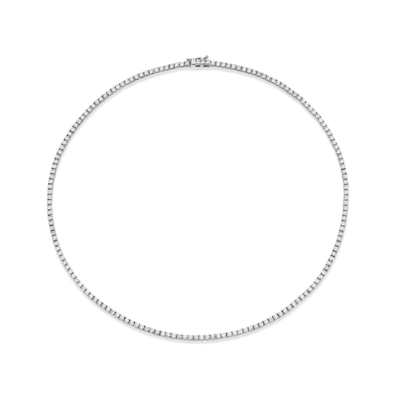 Norman Silverman Signature 18k White Gold Diamond Tennis Necklace