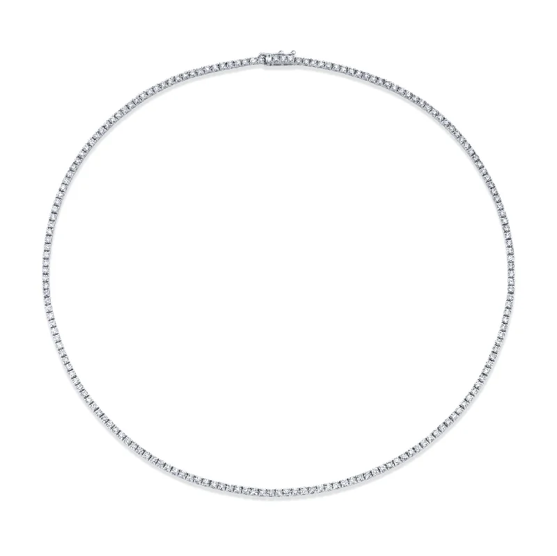 Norman Silverman Signature 18k White Gold Diamond Tennis Necklace