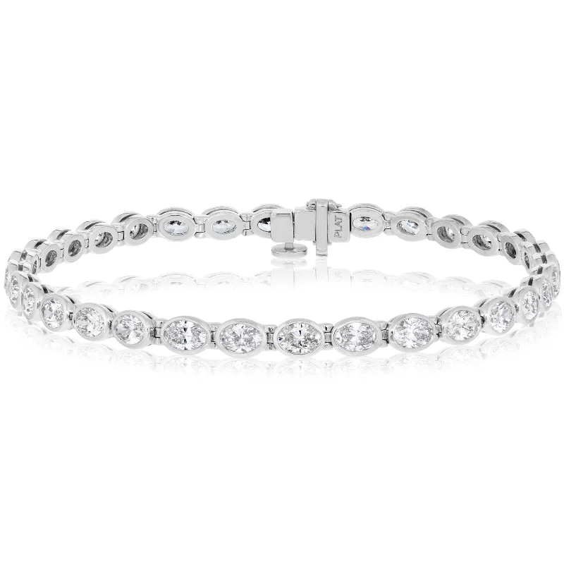 Oval Cut Diamond Bezel Set Bracelet