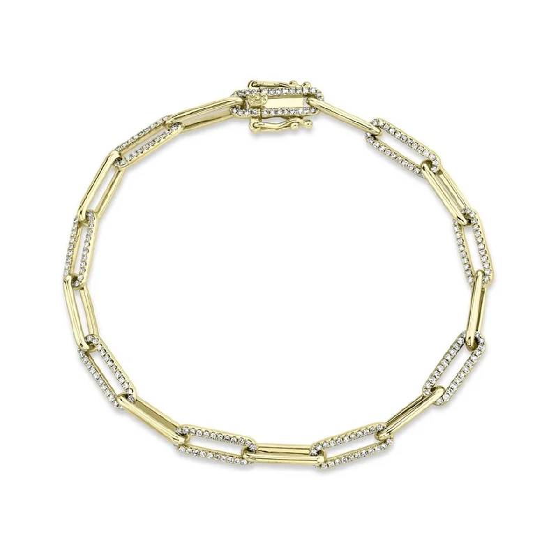 Diamond Paper Clip Bracelet