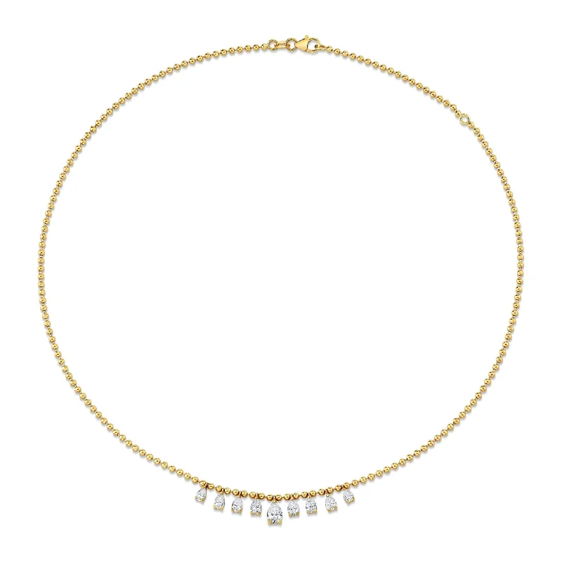 Pear Shape Diamond Drip Necklace