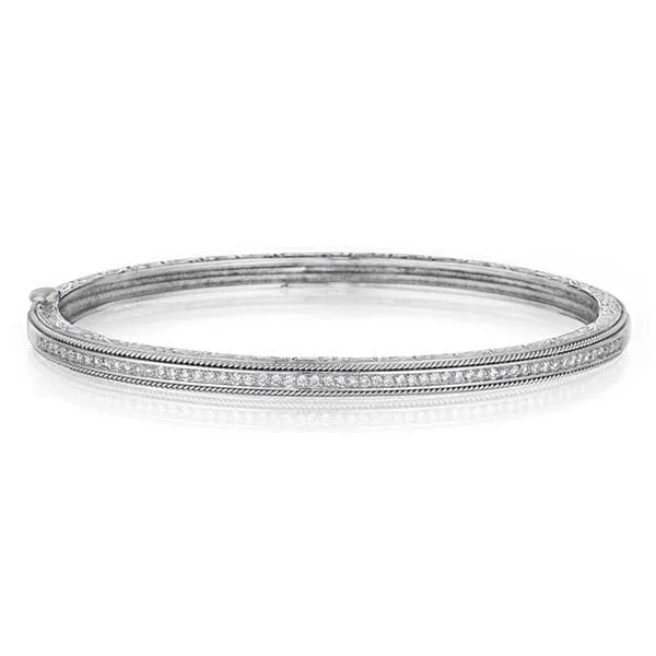 PENNY PREVILLE Classic Diamond Engraved Bangle