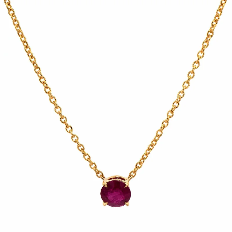 18K Yellow Gold Ruby Necklace