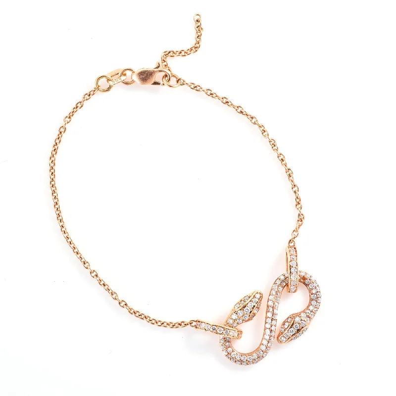 Snake 14k Rose Gold Bracelet (7")