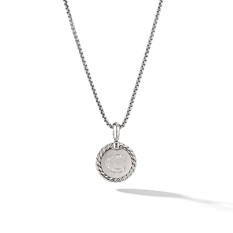 Initial Charm Necklace with Diamonds