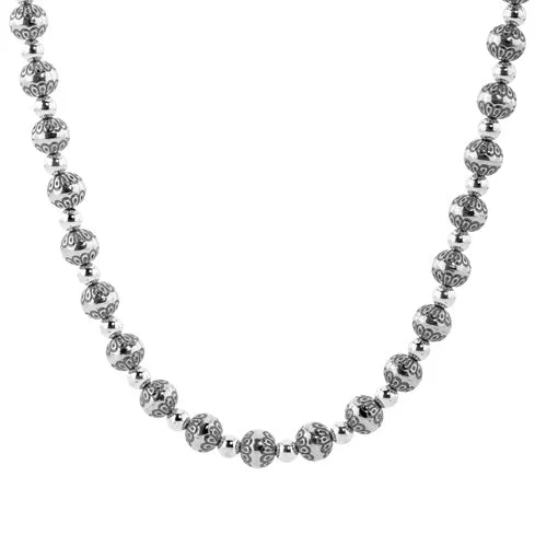 Sterling Silver Native Pearl Bead Necklace, 18, 21 and 24 Inches