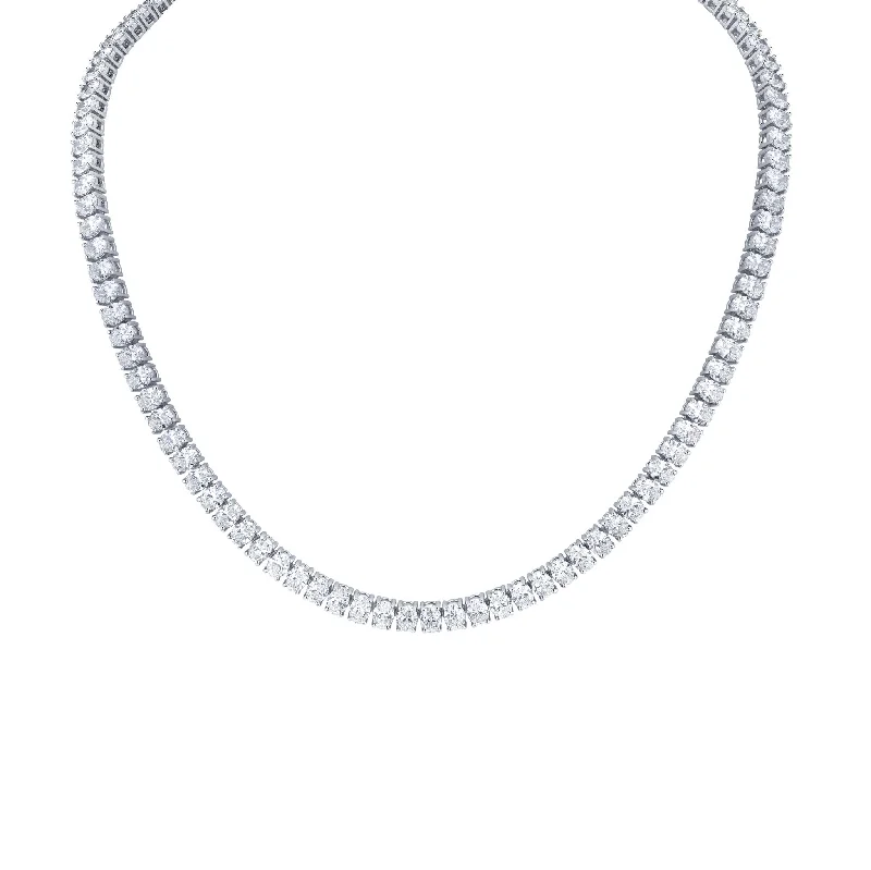 Straight Line Oval-cut Diamond Necklace