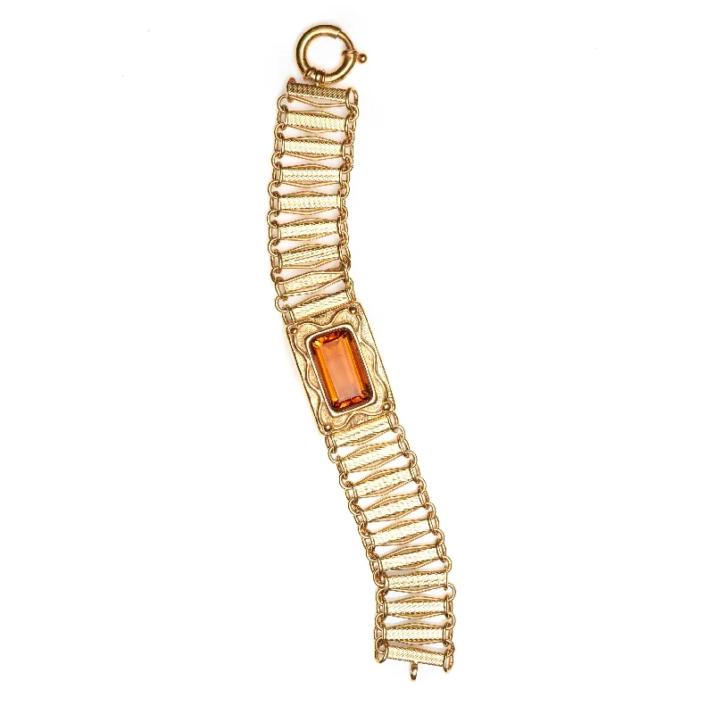 Vintage Citrine Bracelet in 14k Yellow Gold