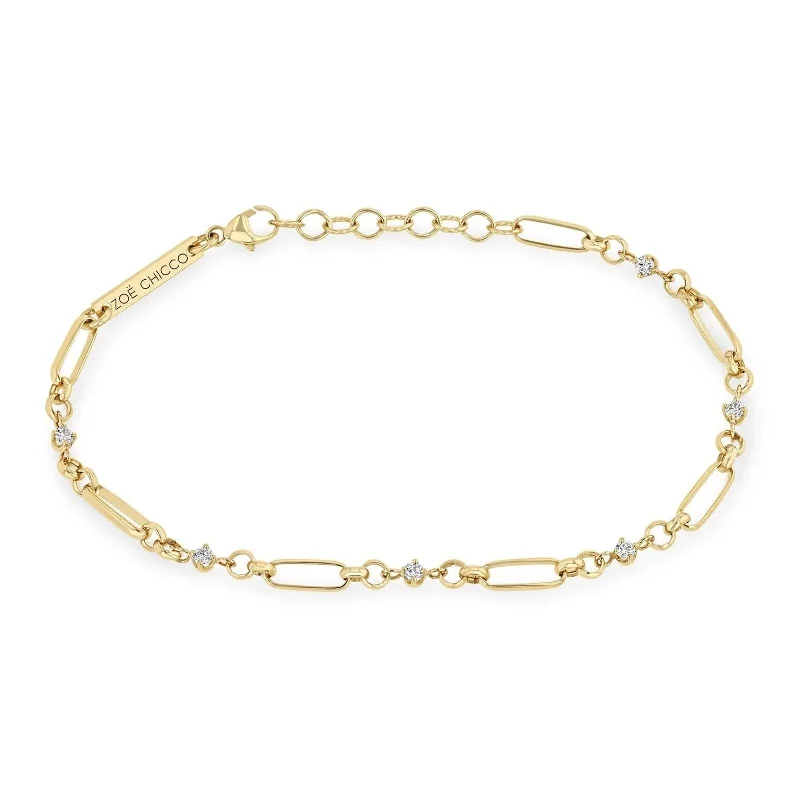 ZOE CHICCO Mixed Link Diamond Bracelet